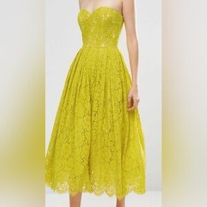 ASOS Strapless Lime Lace Dress